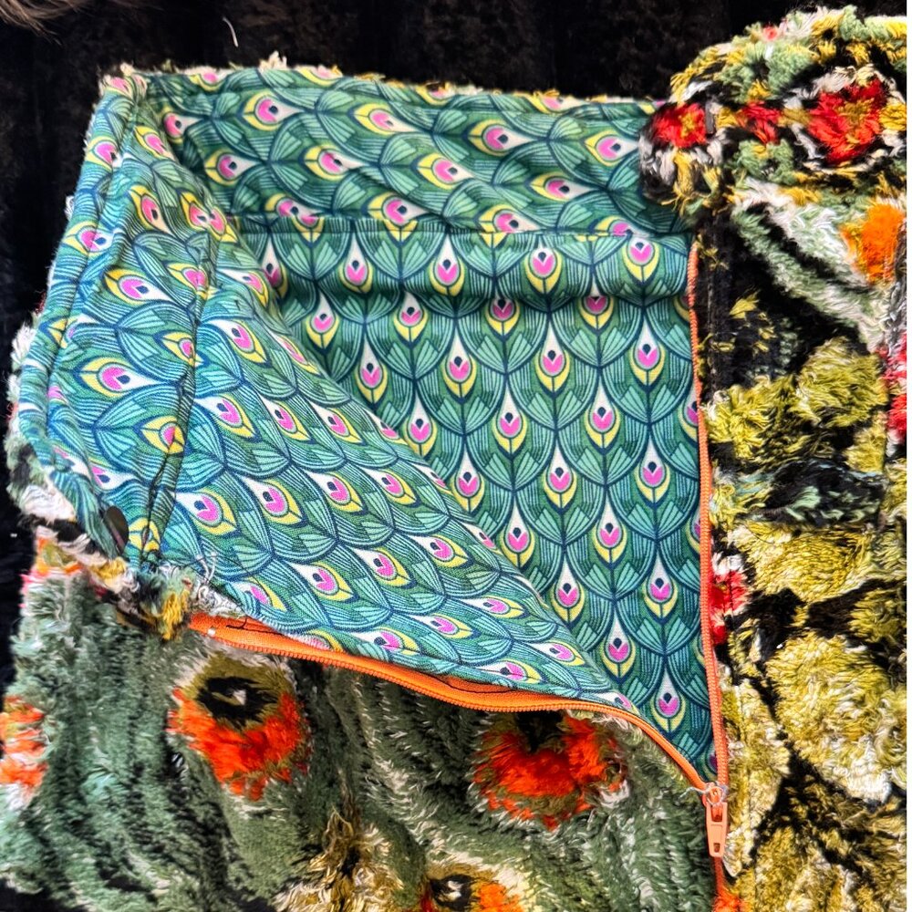 Peacock Carpet Upcycle Cropped Jacket + Mini Skirt - Picture 9 of 16